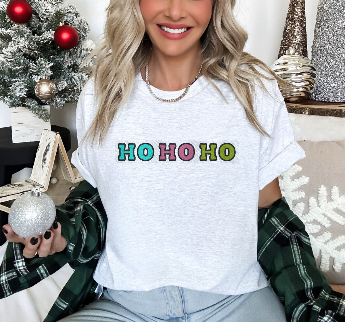 Ho ho ho blue purple green 45059 DTF transfers