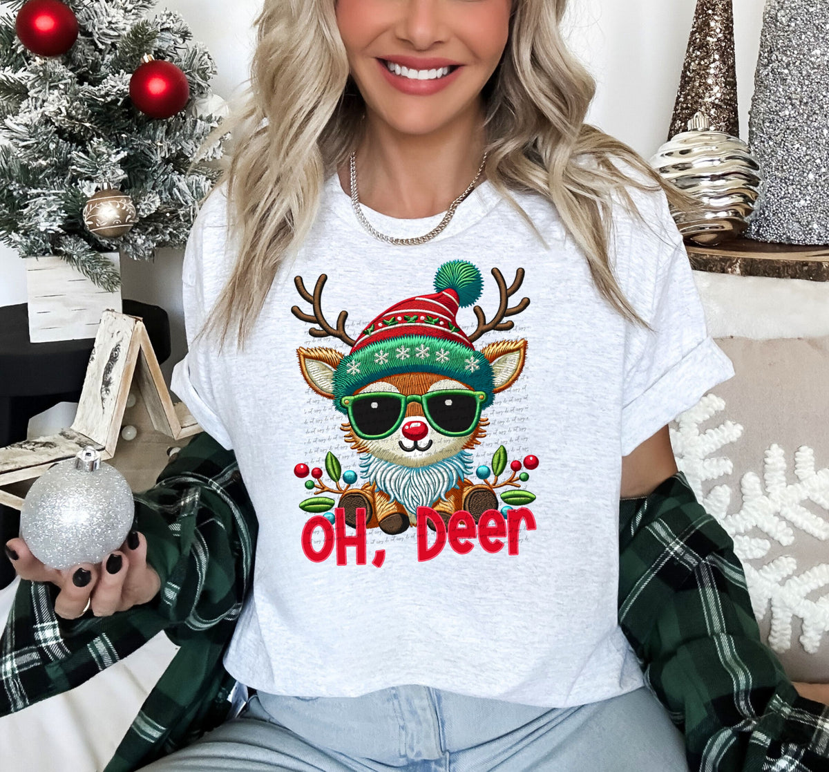 Oh,deer embroidery 45062 DTF transfers