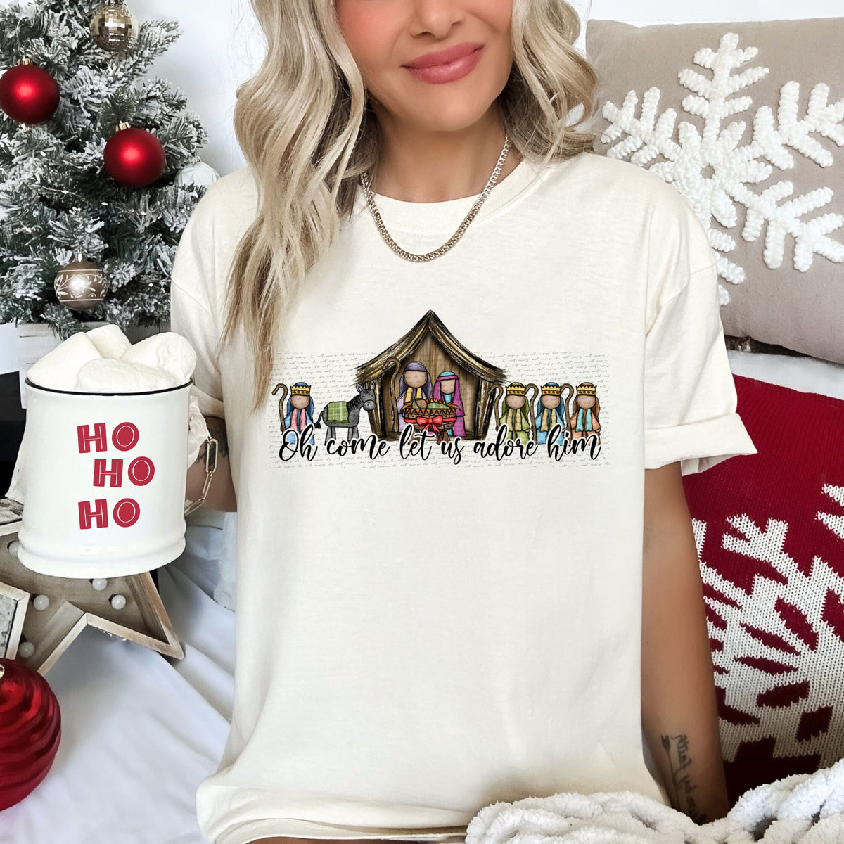 Oh come let us adore him manger 45064 DTF transfers