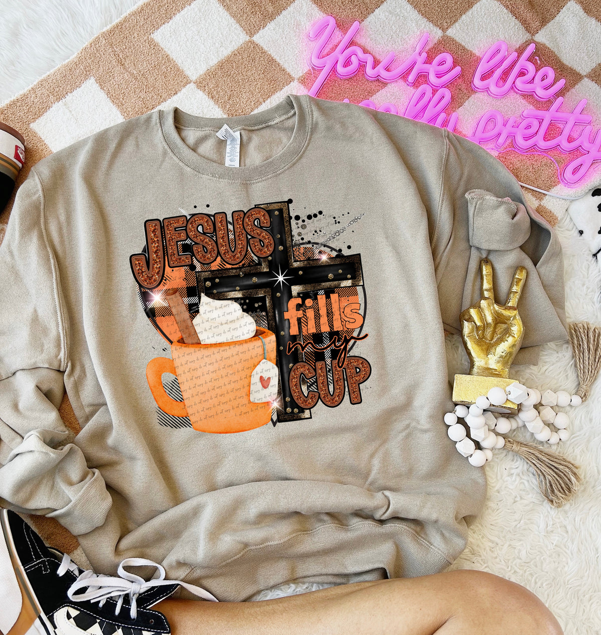 Jesus fills my cup revel DTF transfer