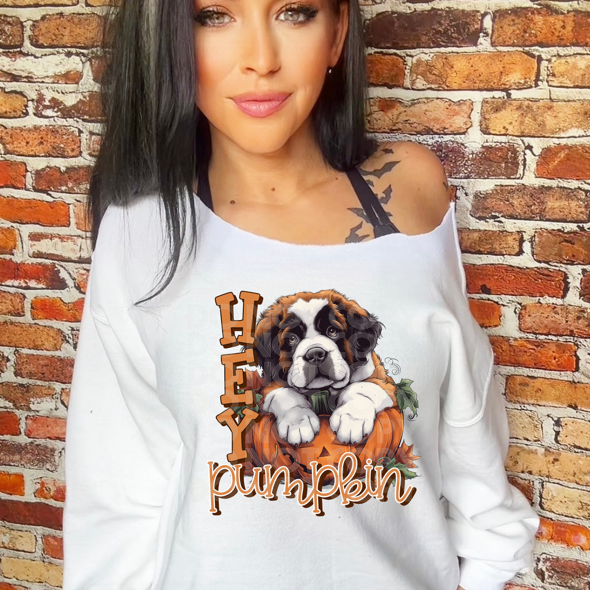 Hey pumpkin saint Bernard SSD 45741 DTF TRANSFER