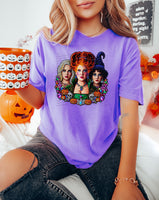 Sisters pumpkins skellies rhinestones circle 45770 DTF transfer