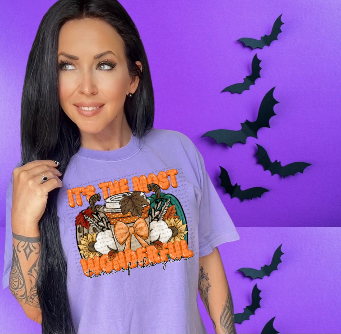 It's the most wonderful time of the year trio pumpkins DTF transfer