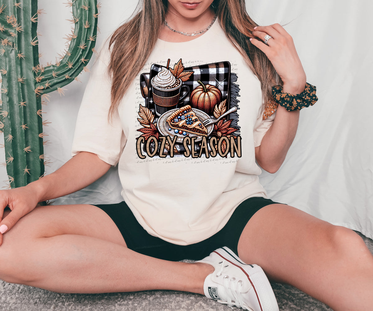 Cozy season plaid square fall items DTF TRANSFER