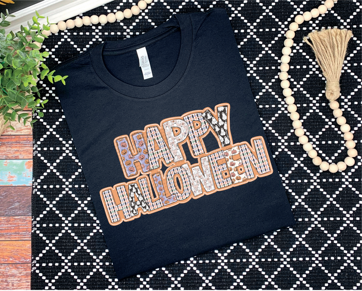 Happy halloween pixel DTF transfer