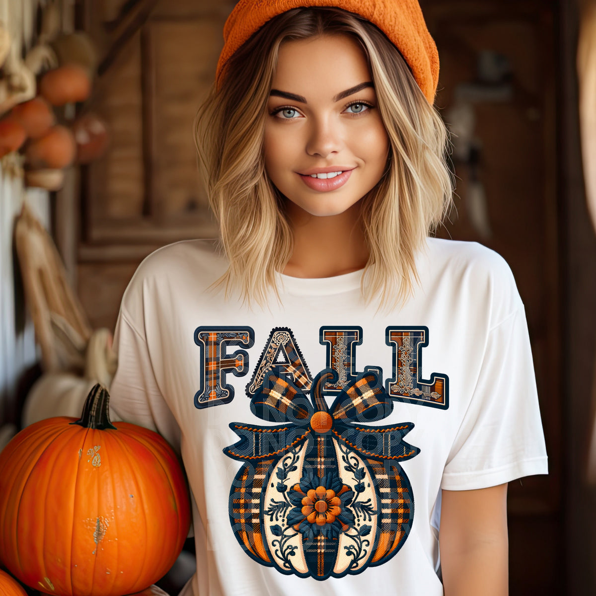 Fall plaid pumpkin florals PHD  DTF transfer