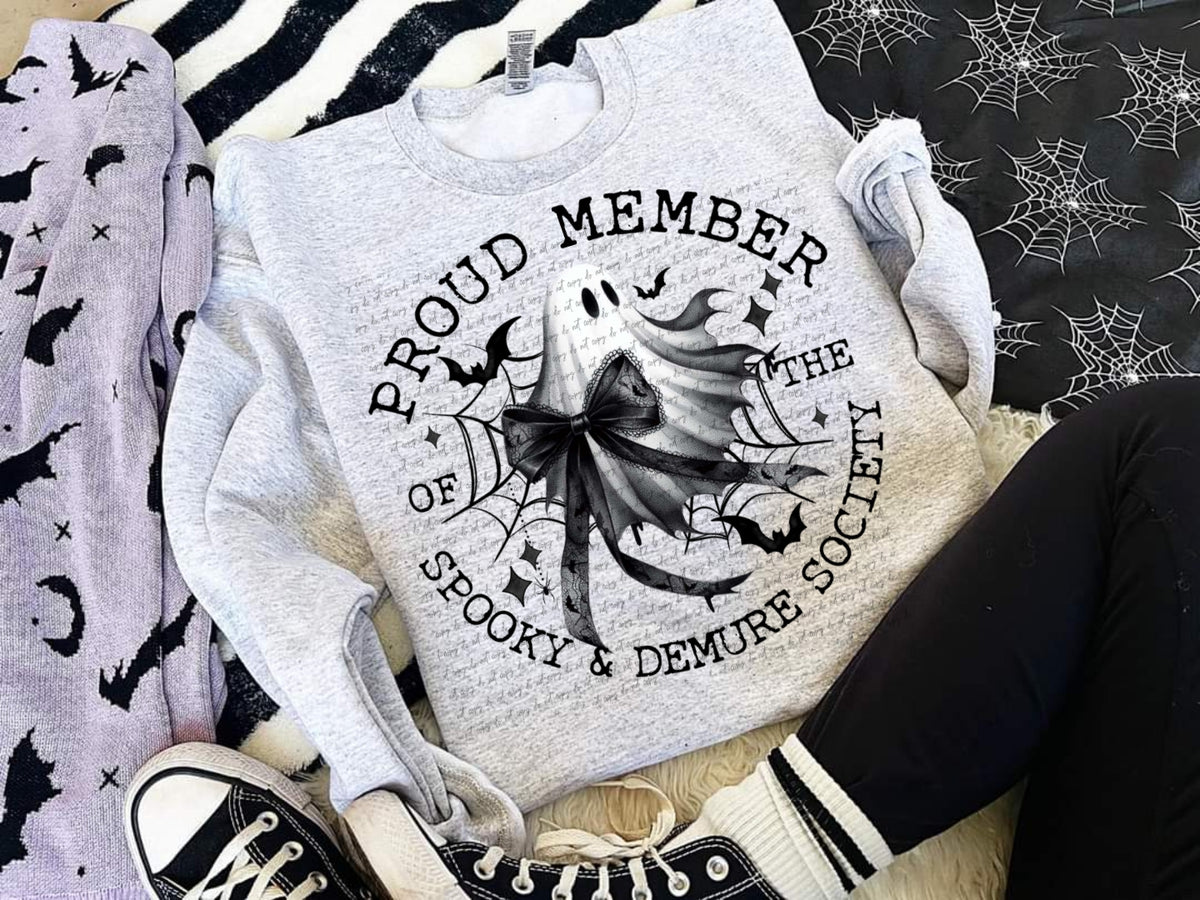 Proud member of the spooky & demure society ghost bow DTF Transfer
