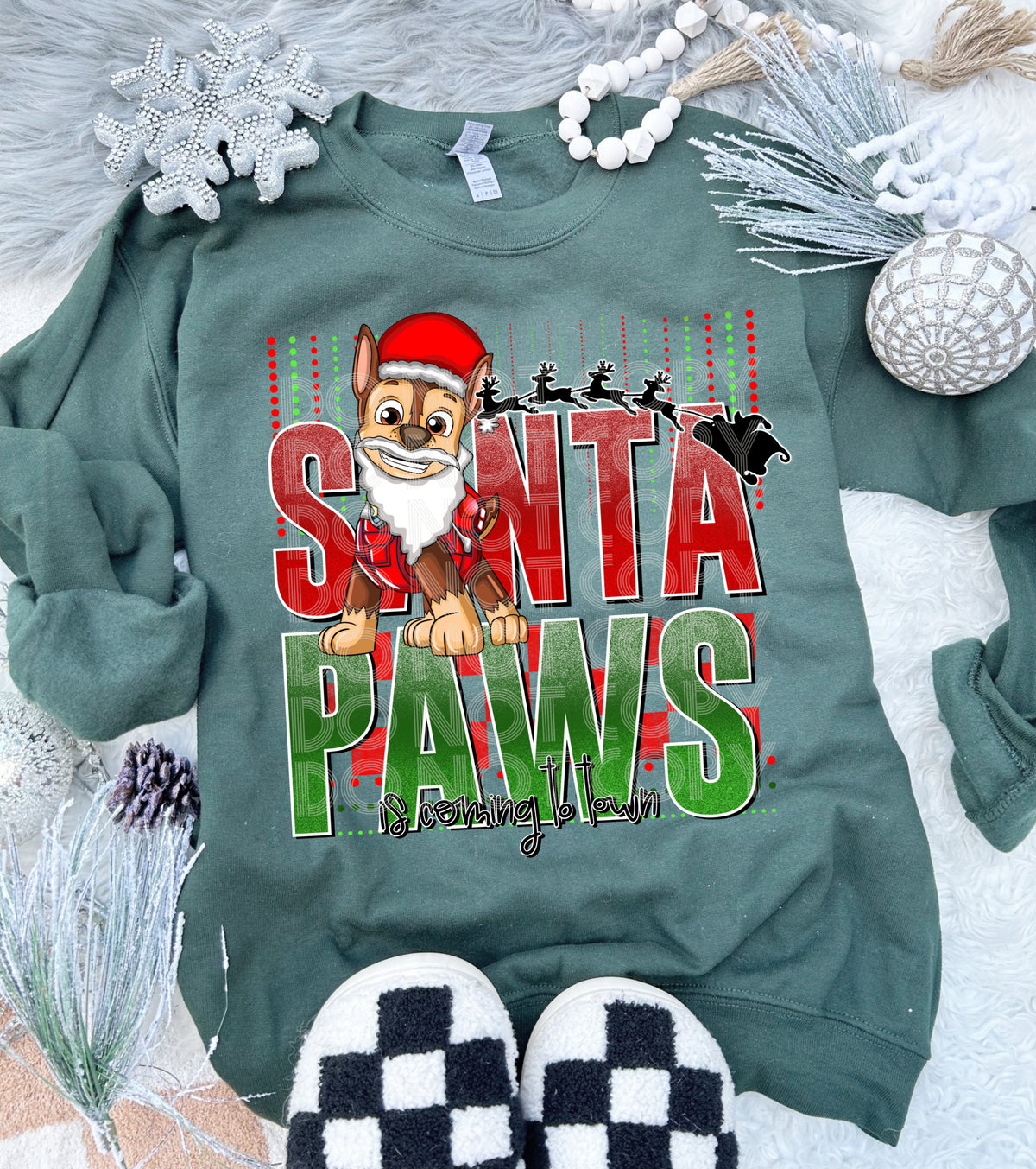 Santa paws is coming to town pups DTF transfer