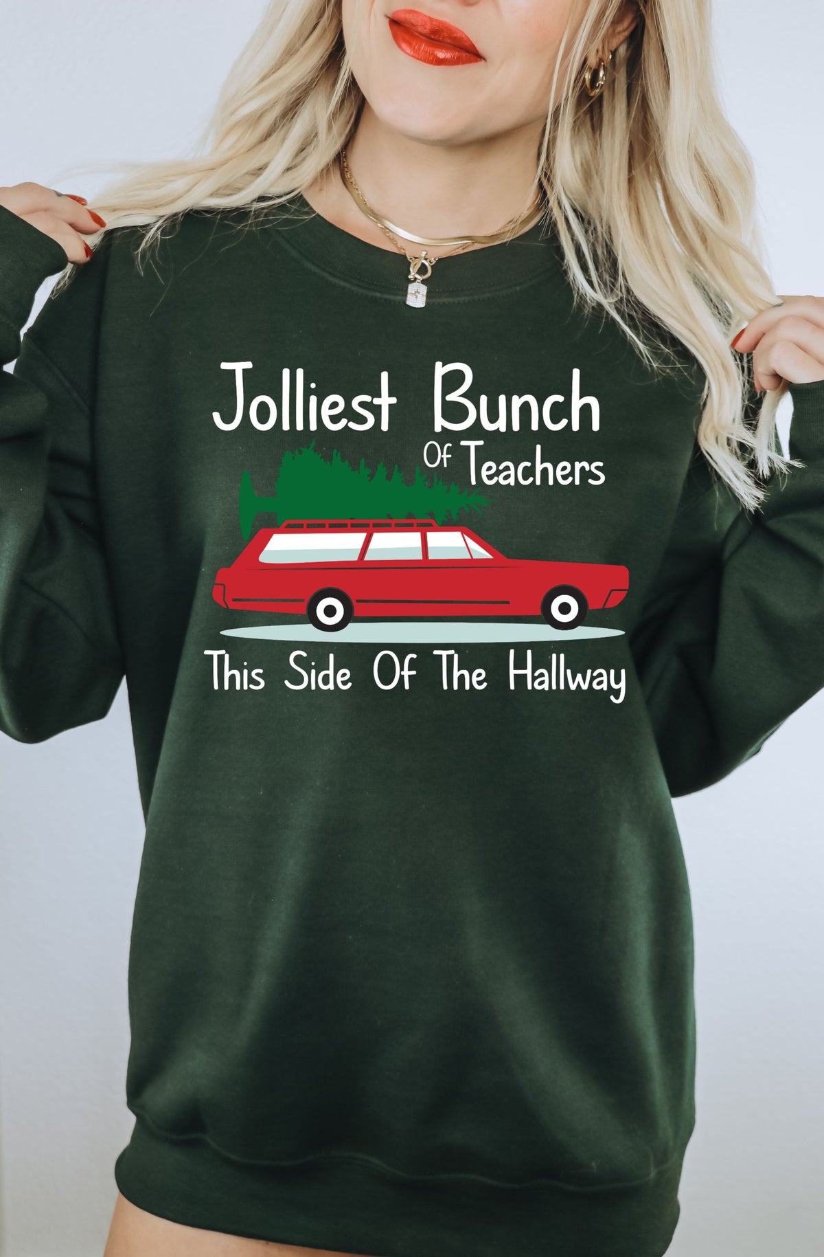 Jolliest bunch of teachers this side of the Hallway WHITE FONT 117327 DTF transfer