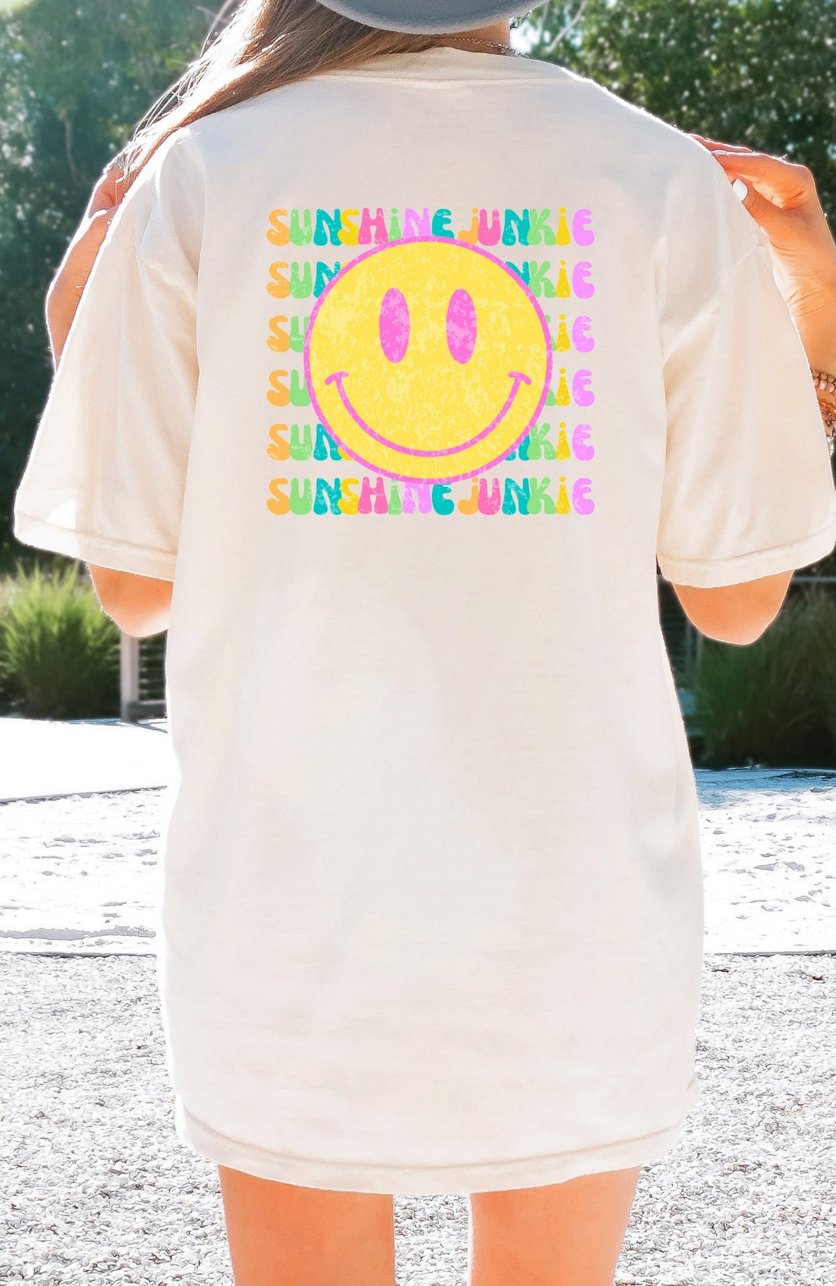 Sunshine junkie happy face stacked 5033 DTF TRANSFER