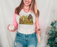 Softball mama bat glove embroidery DTF TRANSFER