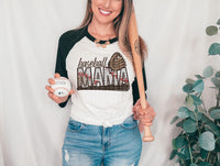 Baseball mama bat glove embroidery DTF TRANSFER