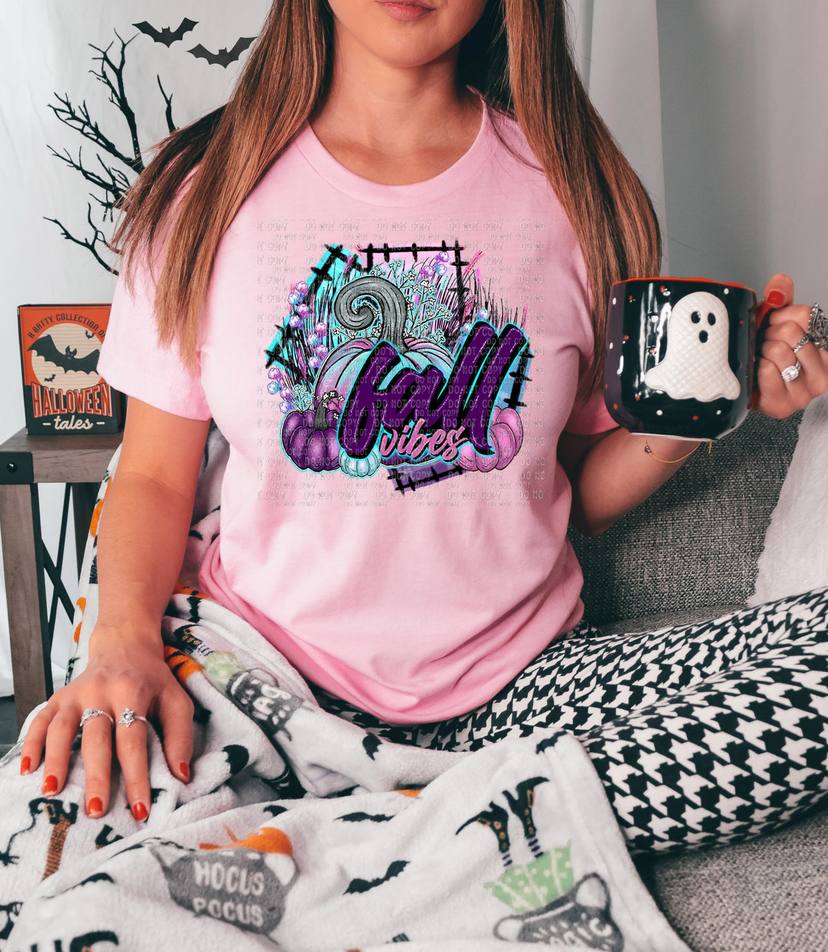 Fall vibes pastel pumpkins 494 DTF TRANSFER