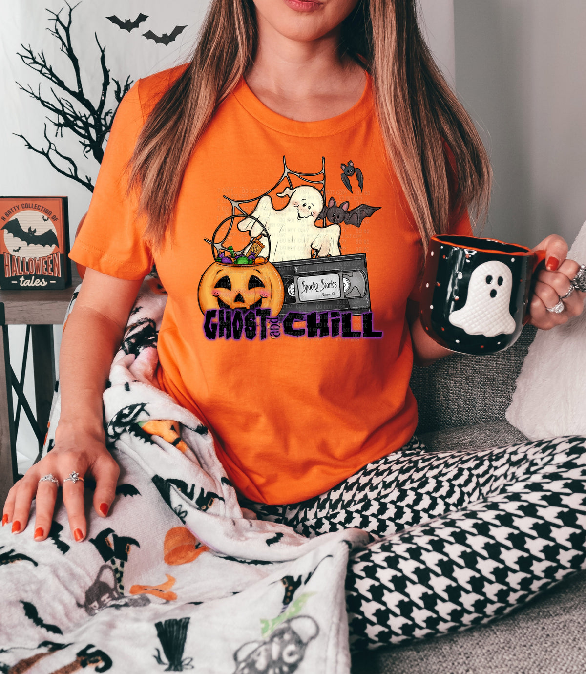 Ghost and chill ghost pumpkin VHS 500 DTF TRANSFER