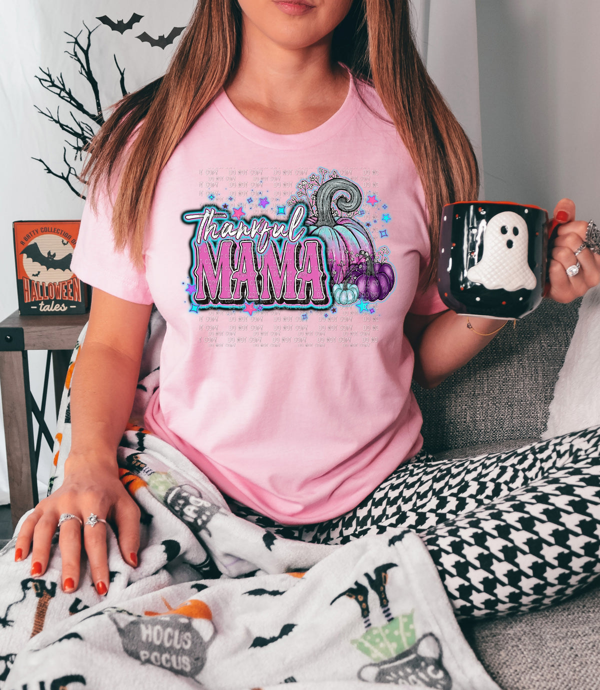 Thankful mama pastel pumpkins DTF TRANSFER