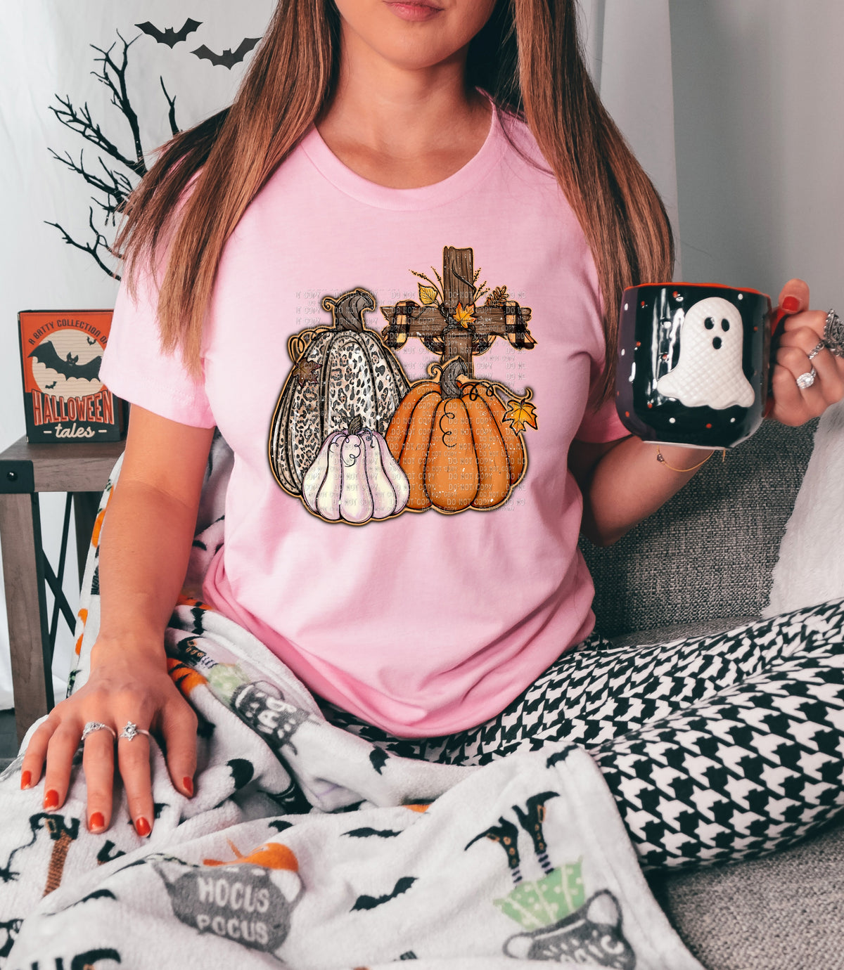 Fall cross and pumpkin trio DTF TRANSFER