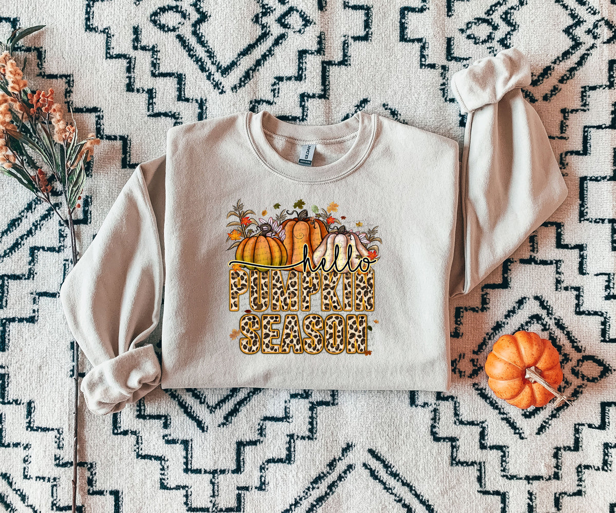 Pumpkim season leopard font pumpkin trio DTF TRANSFER