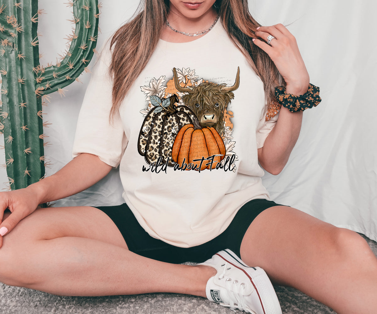 Wild about fall shaggy cow pumpkins 28439 DTF TRANSFER