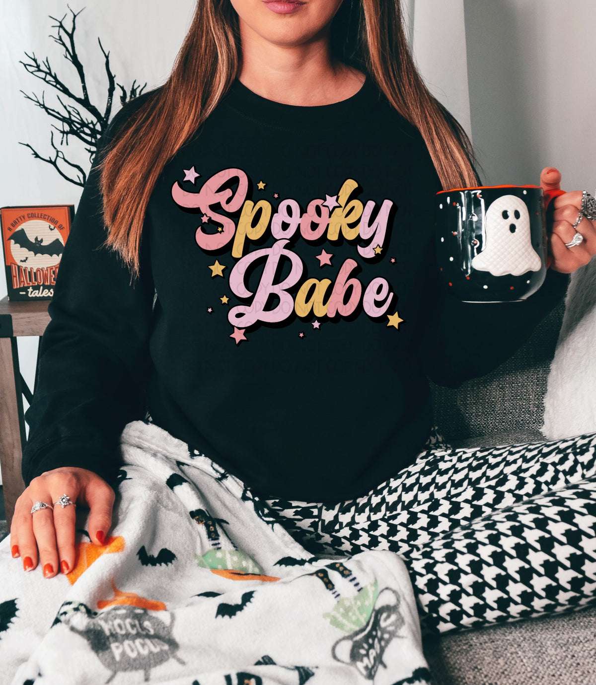 Spooky babe groovy with stars 2743 DTF TRANSFER