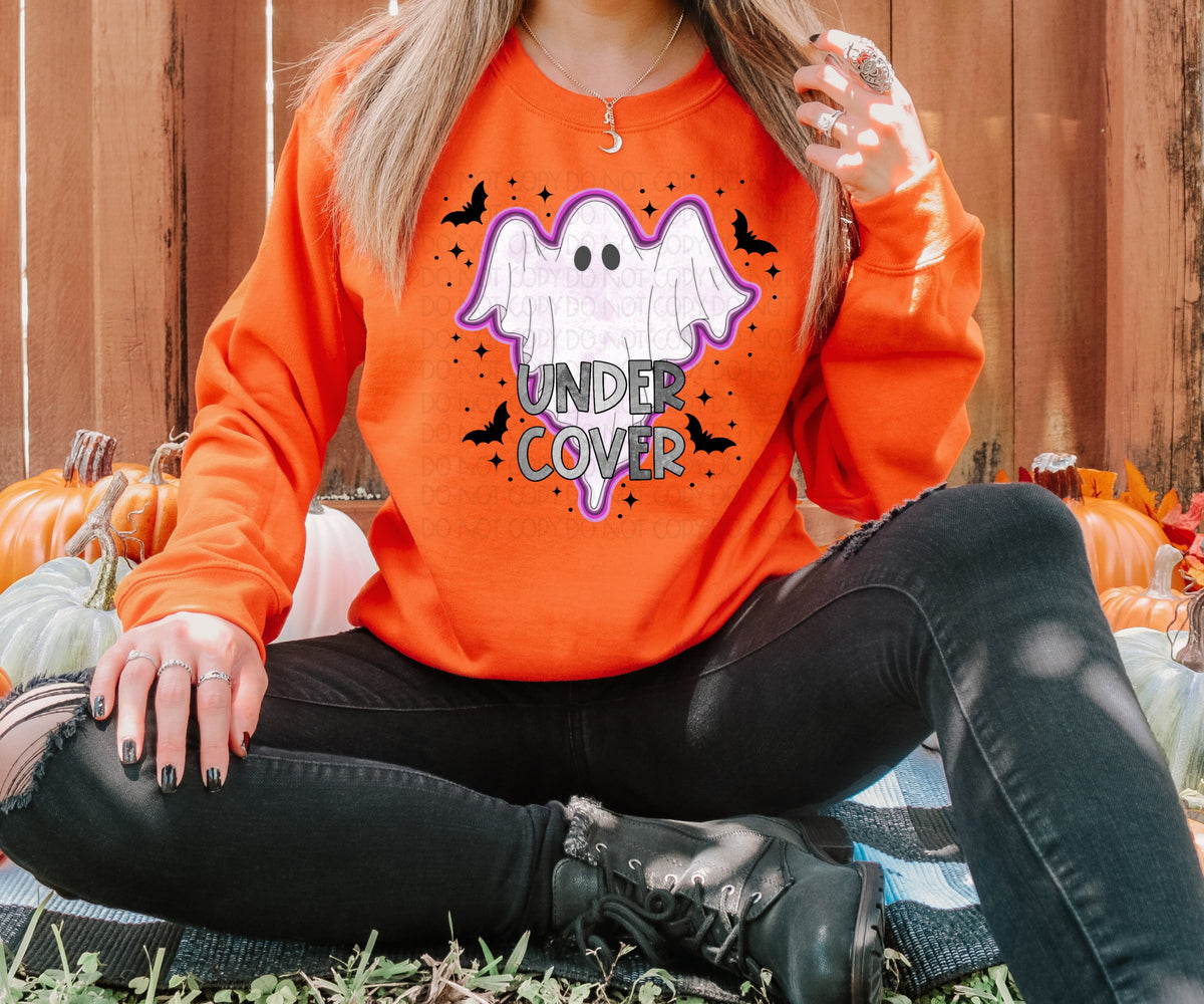 Under cover ghost purple outline 7508 DTF TRANSFER