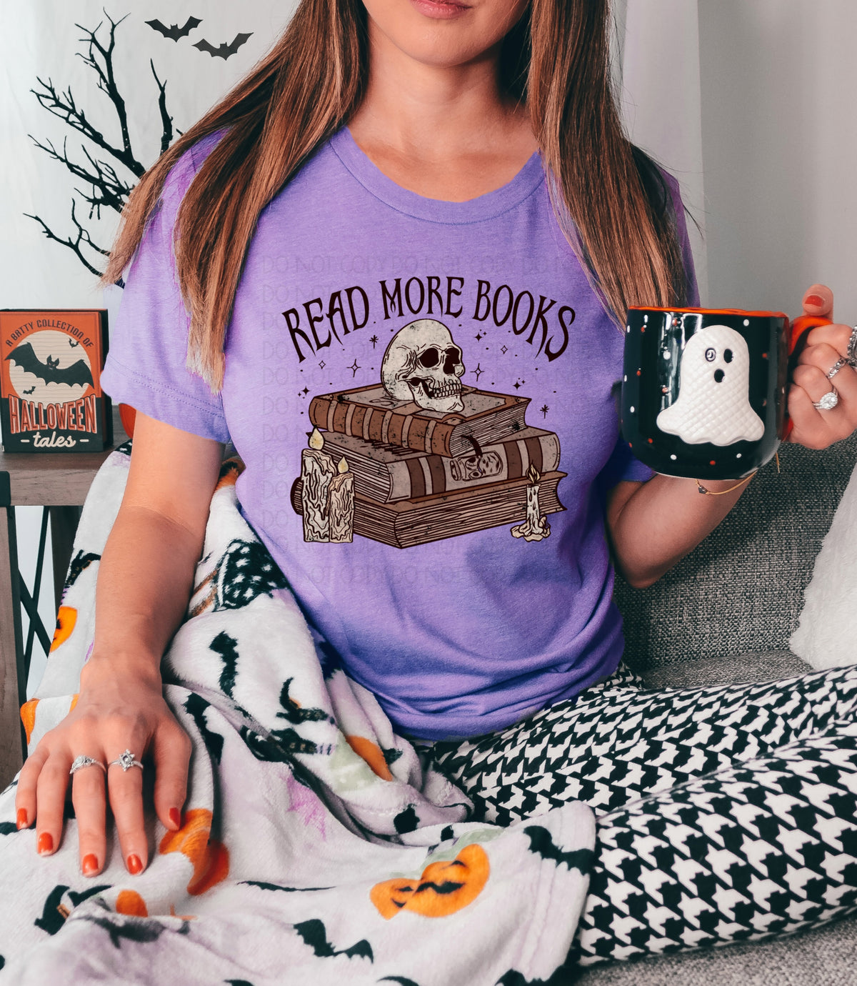 Read more books stacked books with skull 8053 DTF TRANSFER