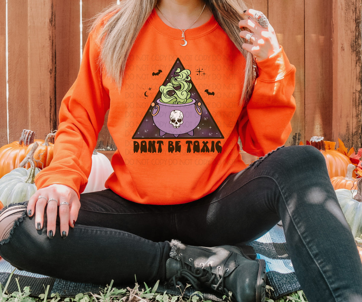Dont be toxic triangle with cauldron green flames 2759 DTF TRANSFER