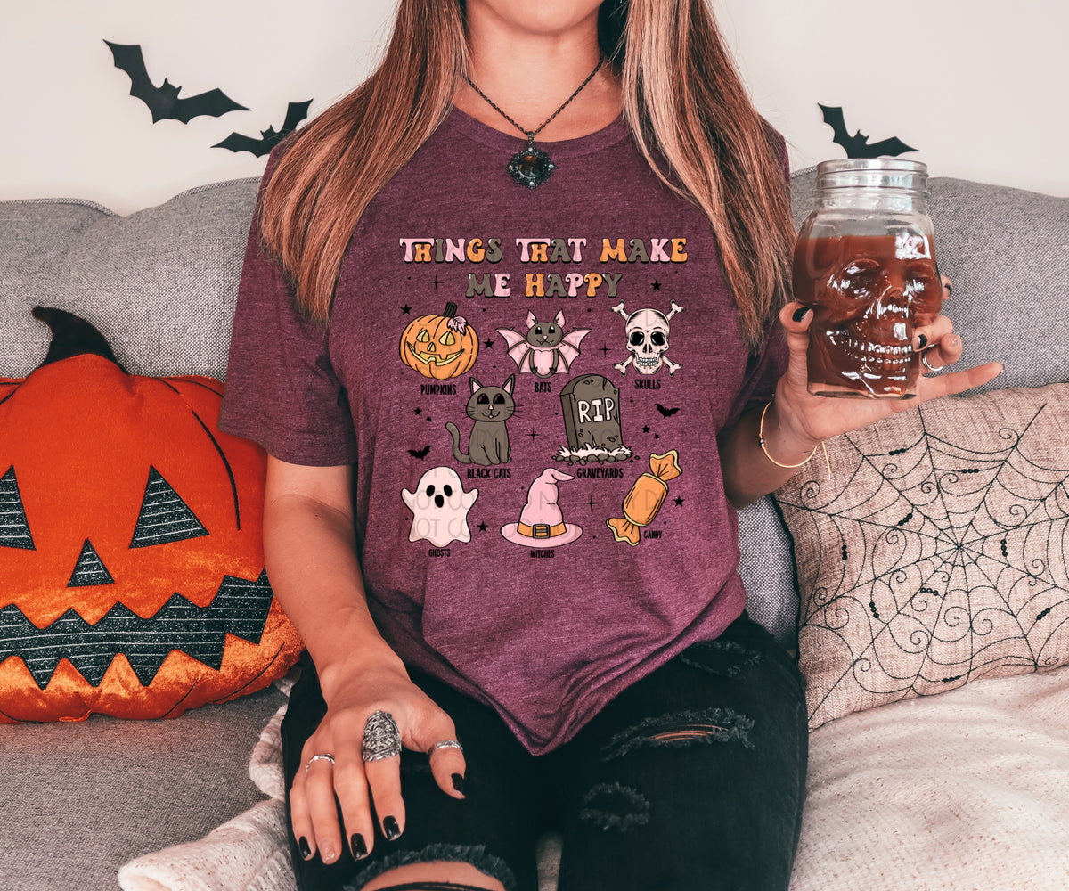 Things that make me happy halloween purple colors collage 2789 DTF TRANSFER