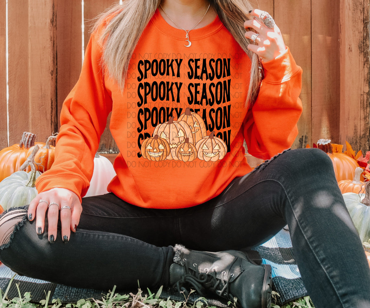 Spooky season stacked 5 pumpkins 2793 DTF TRANSFER