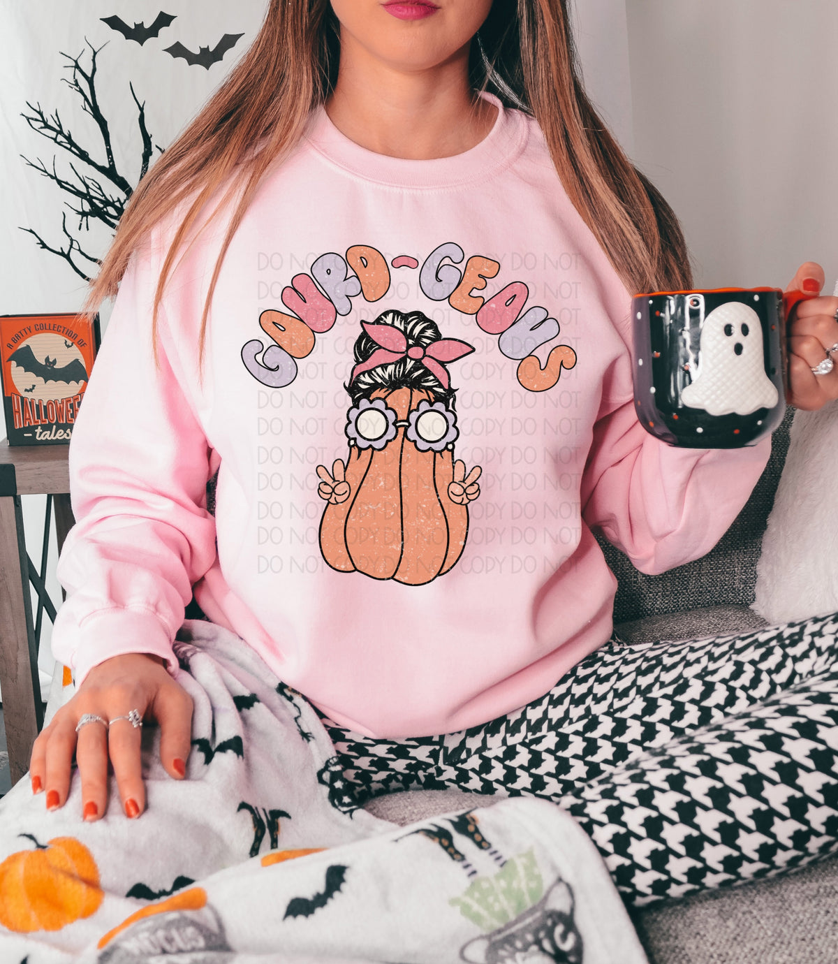 Gourd-geous gourd with bandana retro colors 8059 DTF TRANSFER