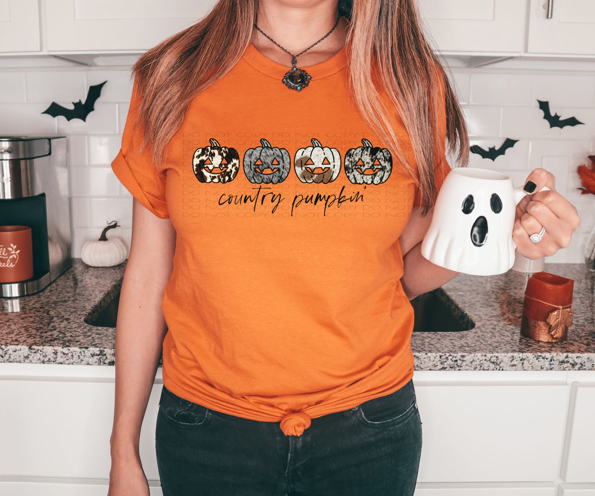 Country pumpkin 4 pumpkins cowhides 8052 DTF TRANSFER