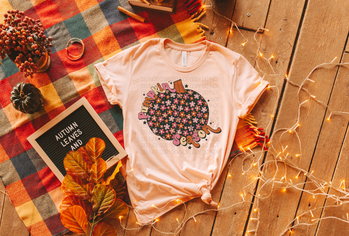 Pumpkin season floral retro pumpkin 2795 DTF TRANSFER