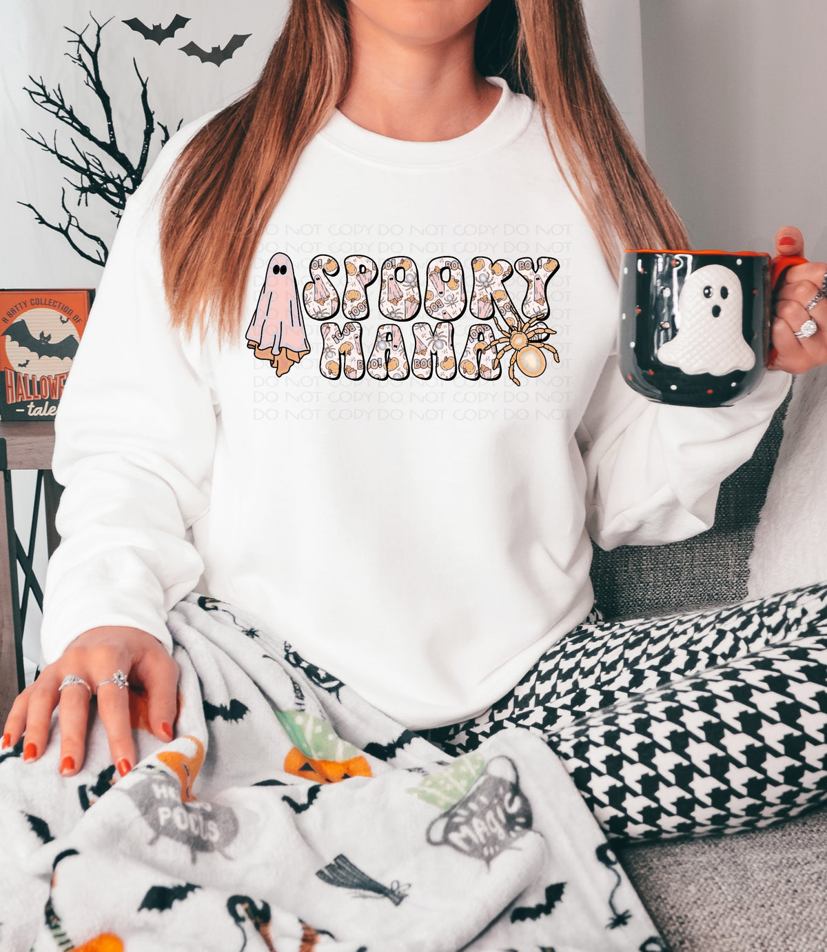 Spooky Mama (ghost, pumpkin, boo filled letters) 2767 DTF TRANSFER