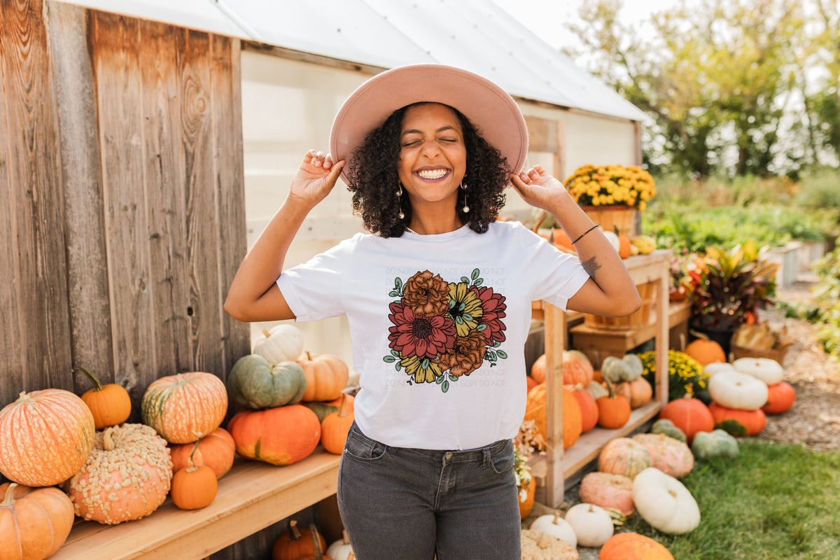 Fall floral reds 8055 DTF TRANSFER