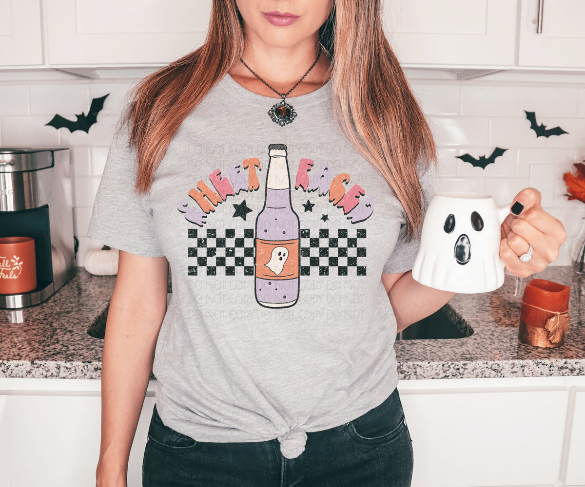 Sheet faced bottle with ghost checkered 2748 DTF TRANSFER