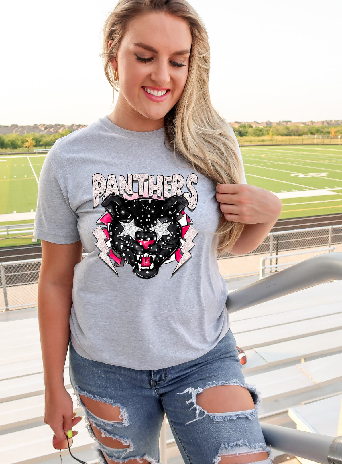 Panthers PINK mascot DTF transfer