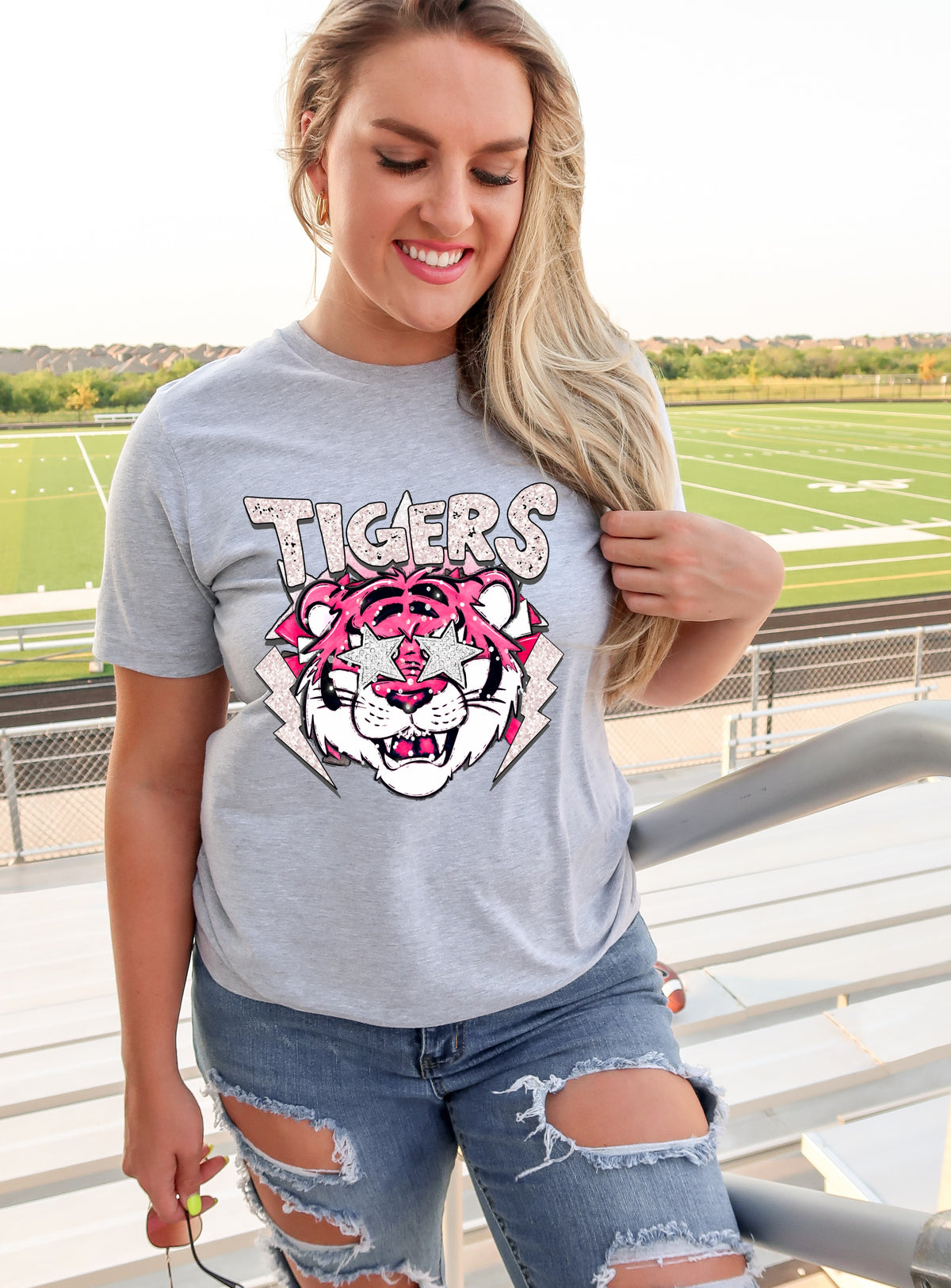 Tigers PINK mascot DTF transfer