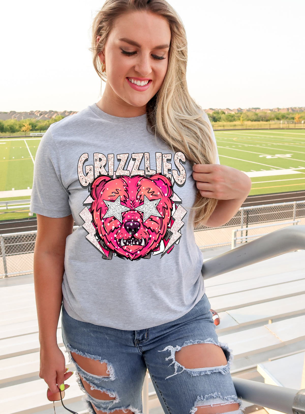 Grizzlies PINK mascot DTF transfer