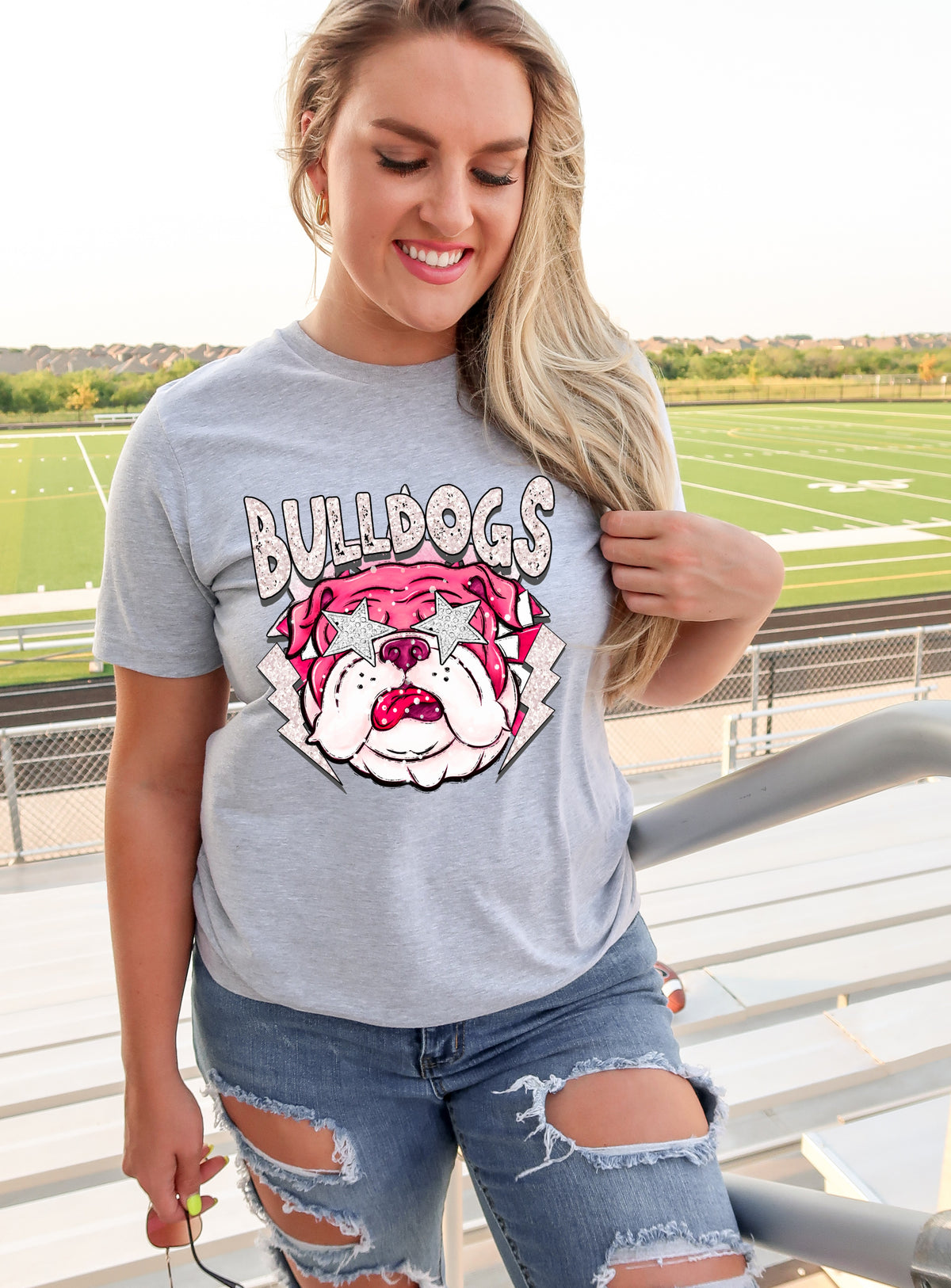 Bulldogs PINK mascot DTF transfer
