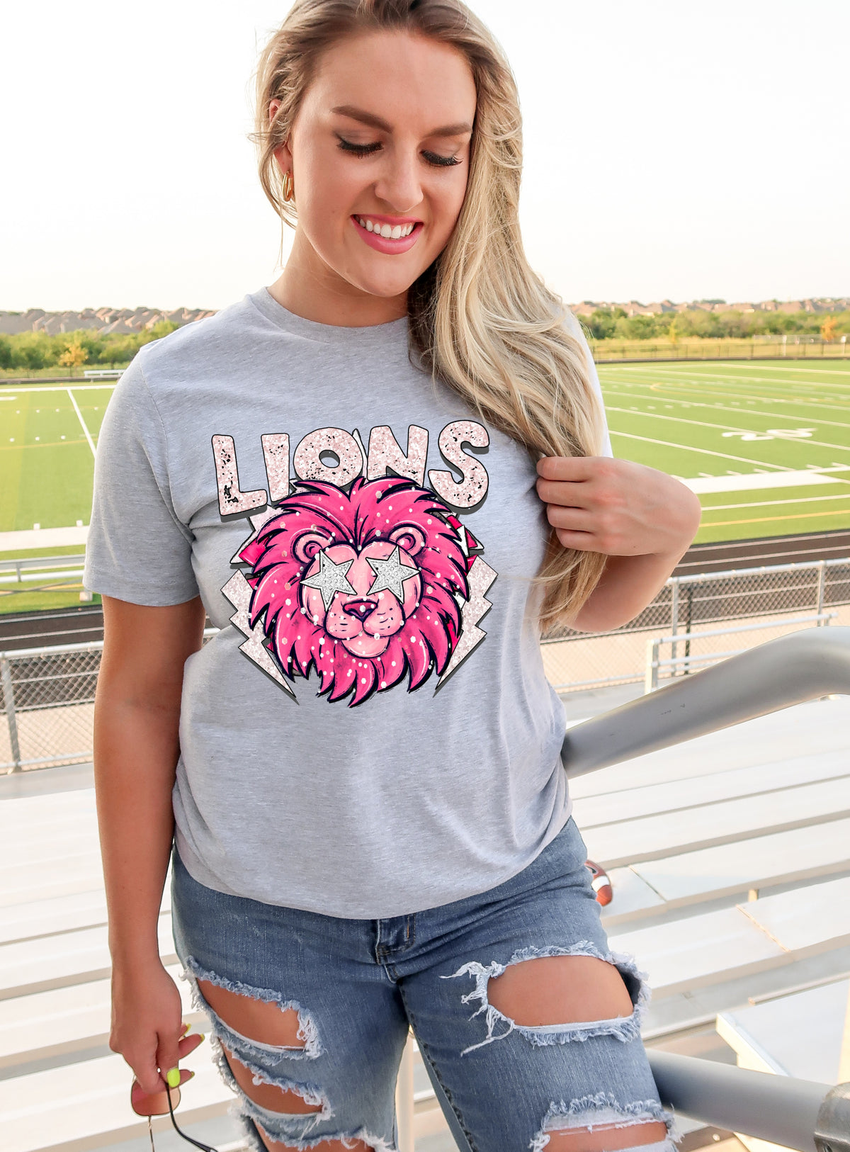 Lions PINK mascot DTF transfer