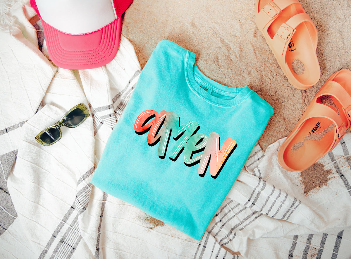 Amen colorful font 469 DTF Transfers