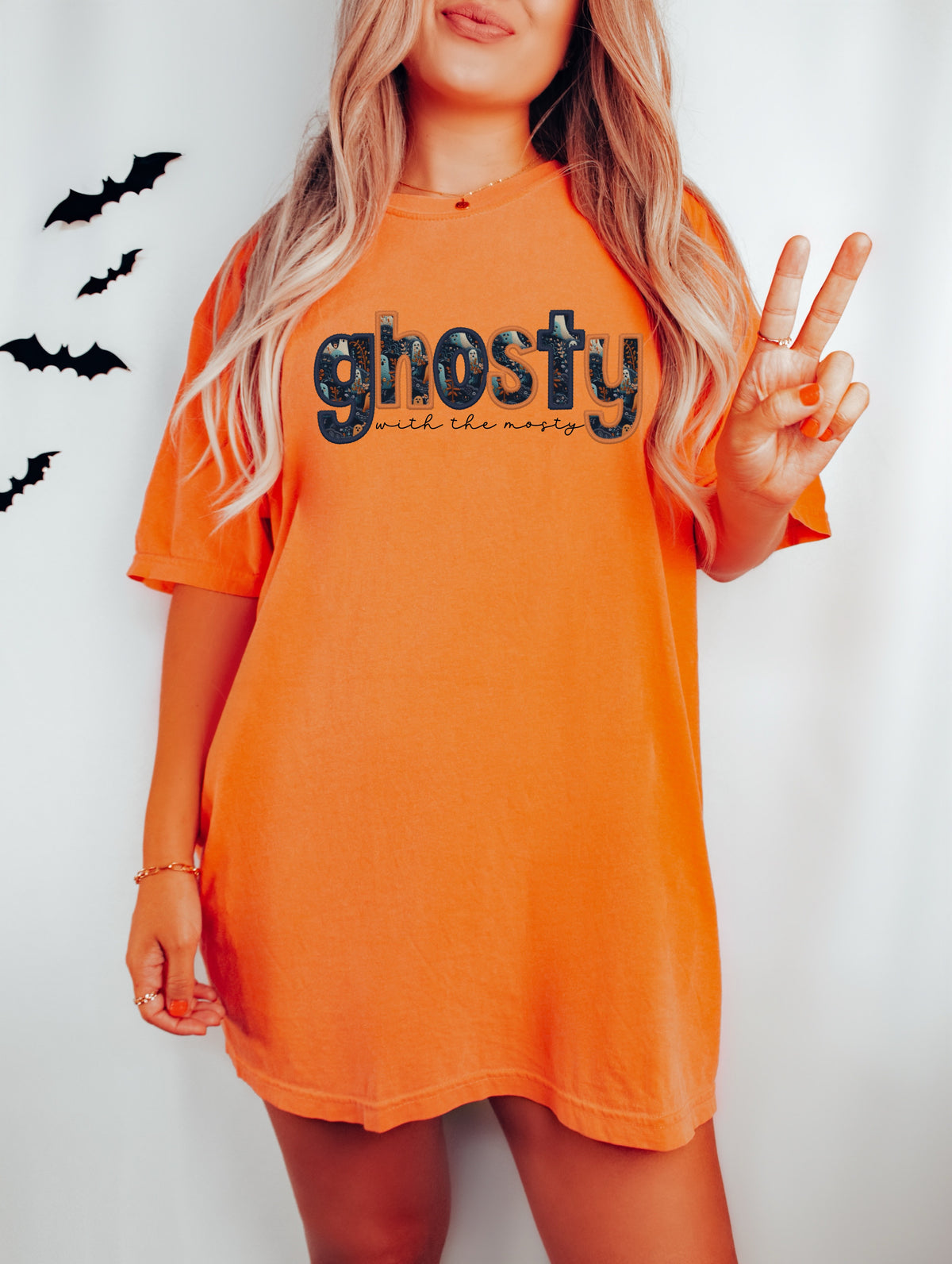 Ghosty with the mosty faux embroidery DTF TRANSFER