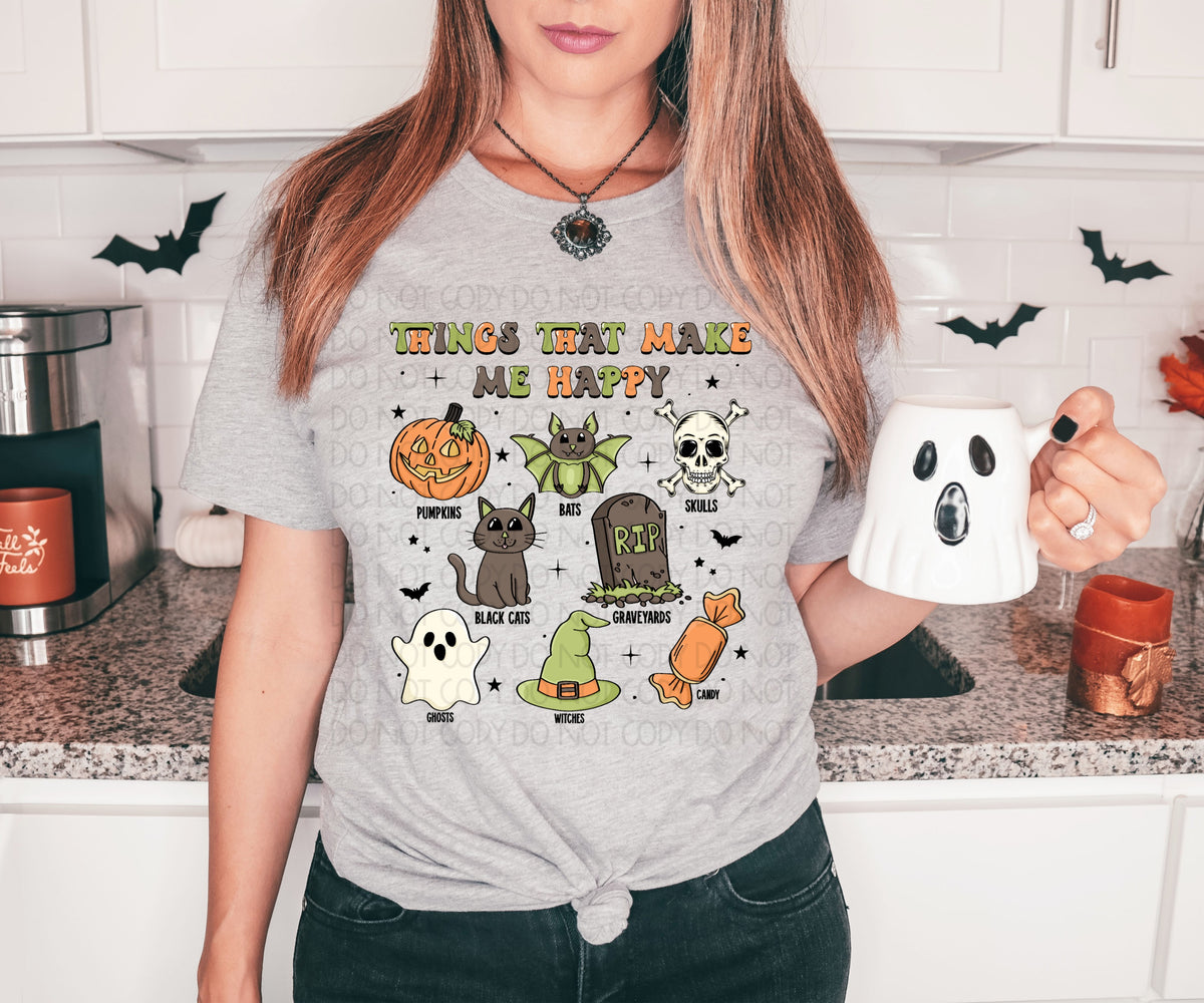 Thingd that make me happy green color collage DTF TRANSFER