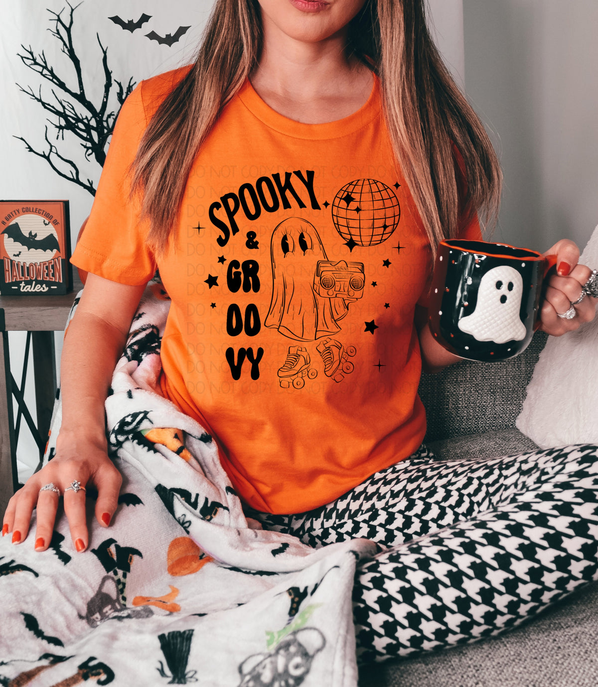 Spooky & groovy disco ball and ghost  DTF TRANSFER