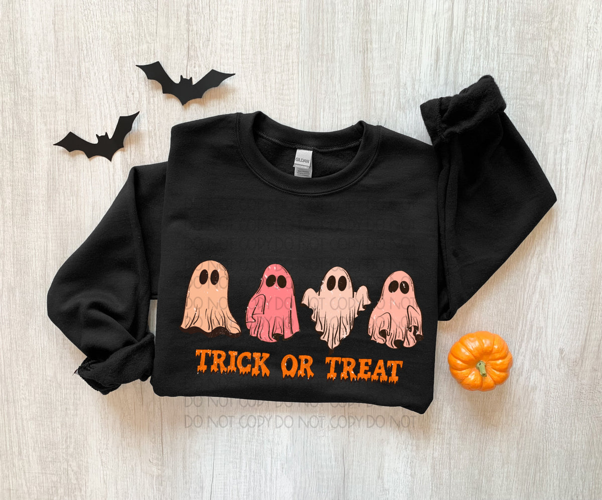 Trick or treat 4 ghosts pastel colors 2771 DTF TRANSFER