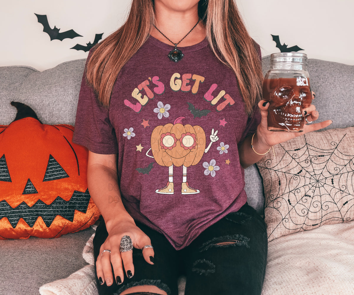 Lets get lit hippie pumpkin 2780 DTF TRANSFER