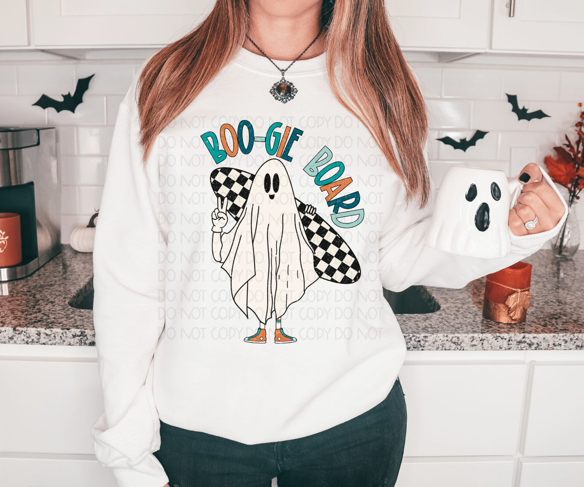 Boo-gie board ghost with board 2726 DTF TRANSFER