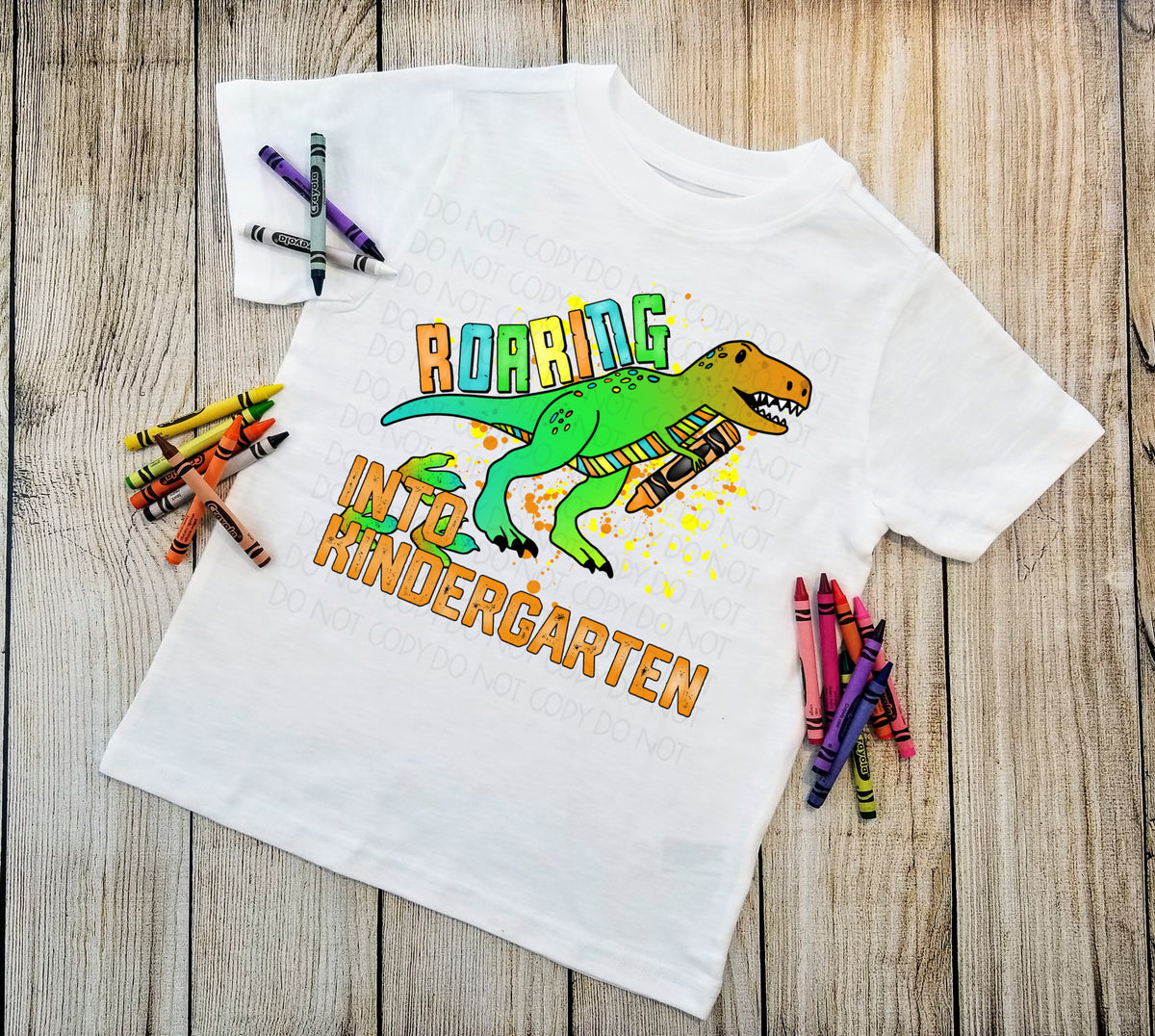 Roaring into kindergarten dino BOY  DTF TRANSFER