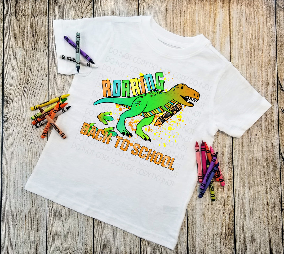 Roaring back to school dino BOY  DTF TRANSFER