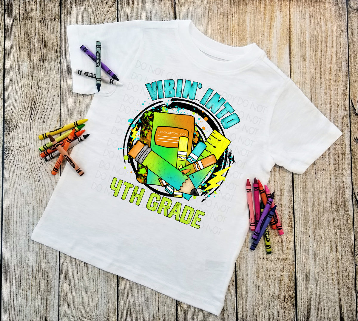 Vibin into 4th grade svhool supplies DTF TRANSFER