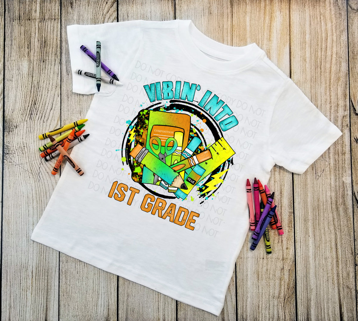 Vibin into 1st grade school supplies DTF TRANSFER